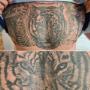 tigre chest noir et gris