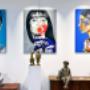 Art Yi-galerij Hedendaagse schilderkunst en Sophe Verger dierenbeeldhouwwerkgalerij in Brussel, Belg